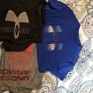3 youth under armour short sleeve shirts